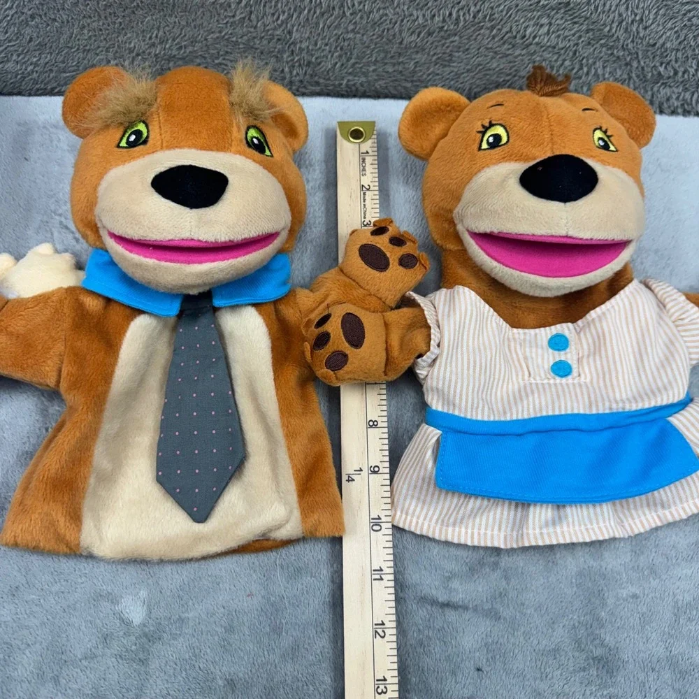 Lakeshore Learning Hand Puppets Set 3 Goldilocks Bears Grandma Plush Good‎ Size